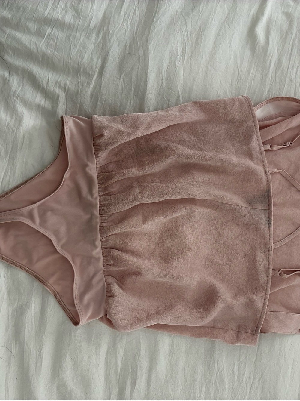 Express Blush Pink Strappy Bodysuit with Cross-Back - Picture 3 of 4